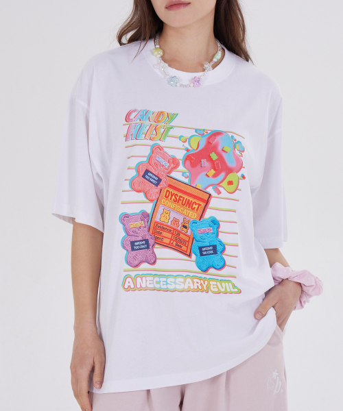 DYSFUNCT(ディスファンクト)の「HEIST JELLY BEARS T-SHIRT(WHITE)(Tシャツ/カットソー・レディース・その他・SMALL/MEDIUM/LARGE)」の3枚目の写真