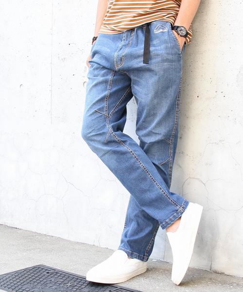 coen（コーエン）の「ストレッチデニムクライミングパンツ(2016SS)（デニムパンツ・メンズ・コバルトブルー/ライトブルー・X-LARGE/MEDIUM/LARGE/SMALL）」の2枚目の写真