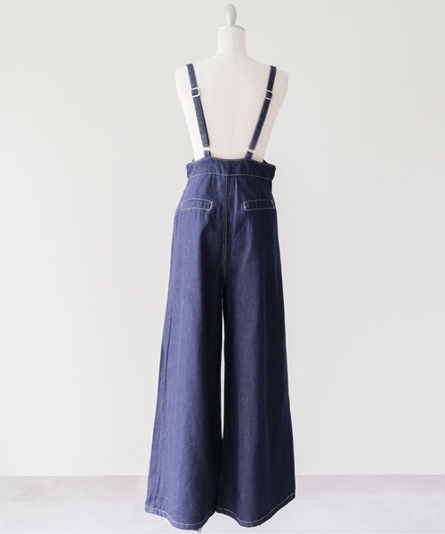DOLLUPOOPS(ドールアップウップス)の「Flare Denim Salopette(フレアデニムサロペット)(サロペット/オーバーオール・レディース・ネイビー・MEDIUM)」の12枚目の写真