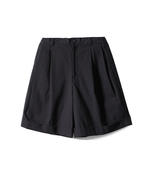HORLISUN(ホーリーサン)の「Dimple Seersucker Wide Half Pants Black(その他パンツ・メンズ・その他・SMALL/MEDIUM/LARGE)」の1枚目の写真