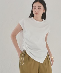 hunch（ハンチ）の「コンパクトスムース アシメデザイントップス（Tシャツ/カットソー）」