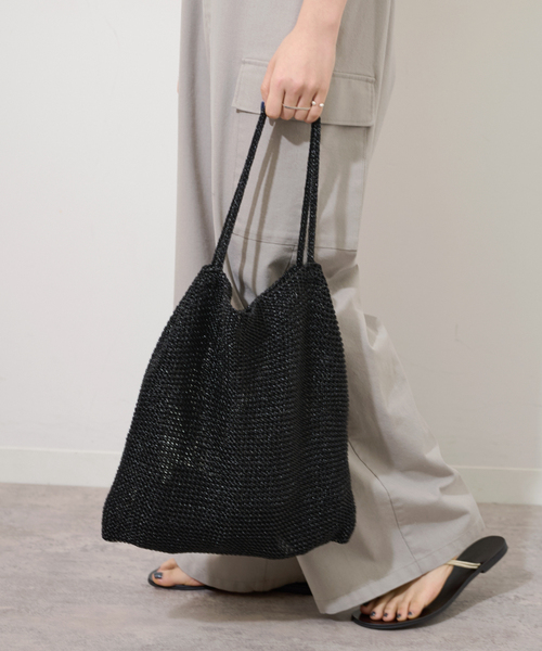 JOURNAL STANDARD relume(ジャーナルスタンダード レリューム)の「《追加》RELUME ラメアミトートバッグ(トートバッグ・レディース・シルバー/ブラウン/ブラック・FREE)」の5枚目の写真
