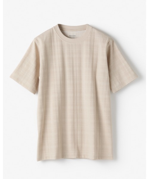DoCLASSE（ ドゥクラッセ）の「ジャガード編みサラッとT（Tシャツ/カットソー・メンズ・ホワイト/グレイッシュベージュ/ダークブルー・M/S/L/3L/LL）」の3枚目の写真