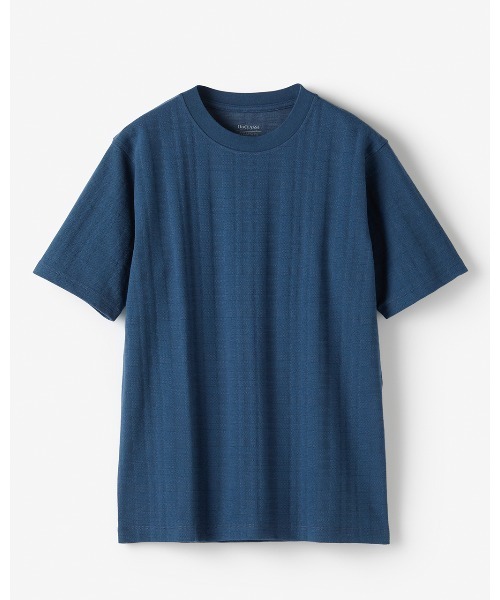 DoCLASSE（ ドゥクラッセ）の「ジャガード編みサラッとT（Tシャツ/カットソー・メンズ・ホワイト/グレイッシュベージュ/ダークブルー・M/S/L/3L/LL）」の4枚目の写真