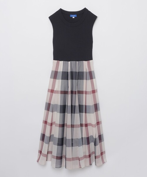BLUE LABEL CRESTBRIDGE（ブルーレーベルクレストブリッジ）の「クレストブリッジチェックシアーボイルニットコンビドレス（ワンピース・レディース・パープル系その他4/レッド・38/40/36）」の12枚目の写真