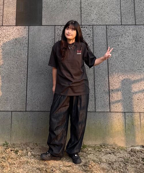 URBANAGE(アーバンエイジ)の「PEACH MODE オーバー半袖チャコール(Tシャツ/カットソー・レディース・その他・MEDIUM/LARGE)」の3枚目の写真
