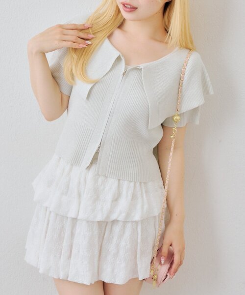 continuer de NICE CLAUP(コンティニューデナイスクラップ)の「BIG衿ラメZIPCD(Tシャツ/カットソー・レディース・アイボリー/イエロー/ブラック/その他12・FREE)」の7枚目の写真