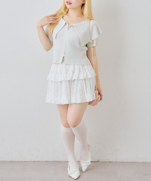 continuer de NICE CLAUP(コンティニューデナイスクラップ)の「BIG衿ラメZIPCD(Tシャツ/カットソー・レディース・アイボリー/イエロー/ブラック/その他12・FREE)」の9枚目の写真