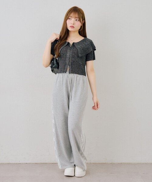 continuer de NICE CLAUP(コンティニューデナイスクラップ)の「BIG衿ラメZIPCD(Tシャツ/カットソー・レディース・アイボリー/イエロー/ブラック/その他12・FREE)」の13枚目の写真