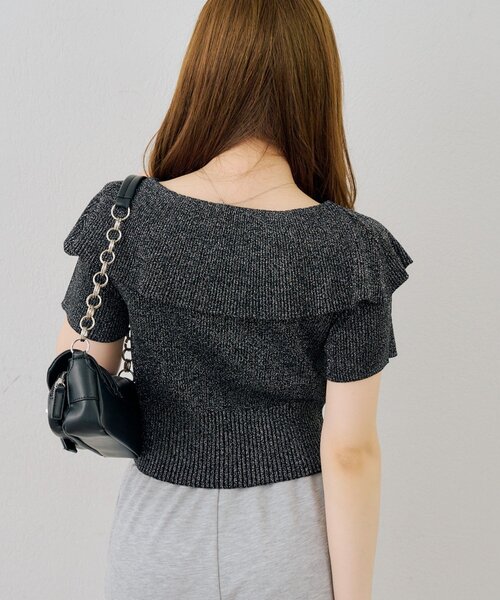continuer de NICE CLAUP(コンティニューデナイスクラップ)の「BIG衿ラメZIPCD(Tシャツ/カットソー・レディース・アイボリー/イエロー/ブラック/その他12・FREE)」の15枚目の写真