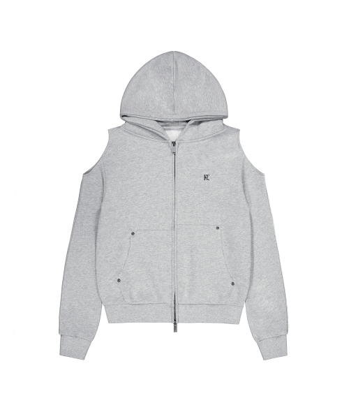 ROCKCAKE(ロックケーキ)の「Offset Cutout Zip Up Hoodie - Gray(パーカー・レディース・その他・SMALL)」の2枚目の写真