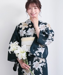 女性 セット」に該当する浴衣（ブルー・ネイビー/青色系）ファッション