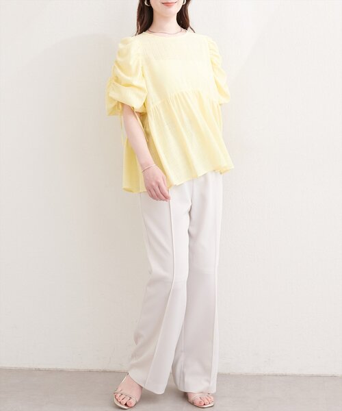 natural couture(ナチュラルクチュール)の「ドロストスリーブペプラムブラウス(シャツ/ブラウス・レディース・イエロー/オフホワイト/ピンク/チャコールグレー/その他1・FREE)」の15枚目の写真