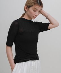 ボトルネックシアーTシャツ