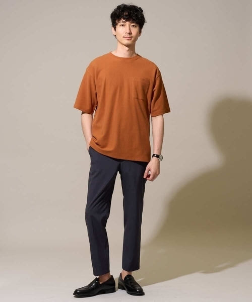 a.v.v(アーヴェヴェ)の「\ジャケットインにもおすすめ!/ハニカムジャカードクルーネックカットソー【接触冷感/遮熱洗濯機で洗える/イージーケア/毛玉になりにくい】(Tシャツ/カットソー・メンズ・ライトグレー/ブルー/オレンジ・50/48/46)」の11枚目の写真