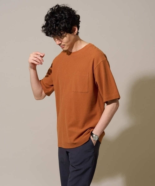 a.v.v(アーヴェヴェ)の「\ジャケットインにもおすすめ!/ハニカムジャカードクルーネックカットソー【接触冷感/遮熱洗濯機で洗える/イージーケア/毛玉になりにくい】(Tシャツ/カットソー・メンズ・ライトグレー/ブルー/オレンジ・50/48/46)」の15枚目の写真