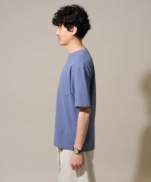 a.v.v(アーヴェヴェ)の「\ジャケットインにもおすすめ!/ハニカムジャカードクルーネックカットソー【接触冷感/遮熱洗濯機で洗える/イージーケア/毛玉になりにくい】(Tシャツ/カットソー・メンズ・ライトグレー/ブルー/オレンジ・50/48/46)」の17枚目の写真