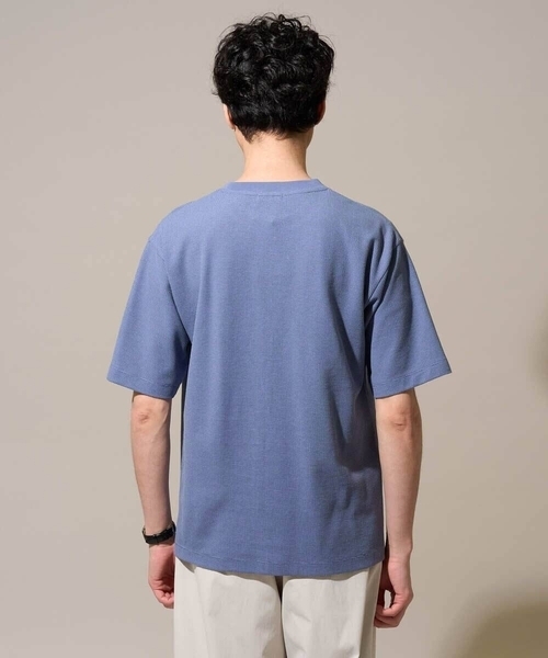 a.v.v(アーヴェヴェ)の「\ジャケットインにもおすすめ!/ハニカムジャカードクルーネックカットソー【接触冷感/遮熱洗濯機で洗える/イージーケア/毛玉になりにくい】(Tシャツ/カットソー・メンズ・ライトグレー/ブルー/オレンジ・50/48/46)」の18枚目の写真