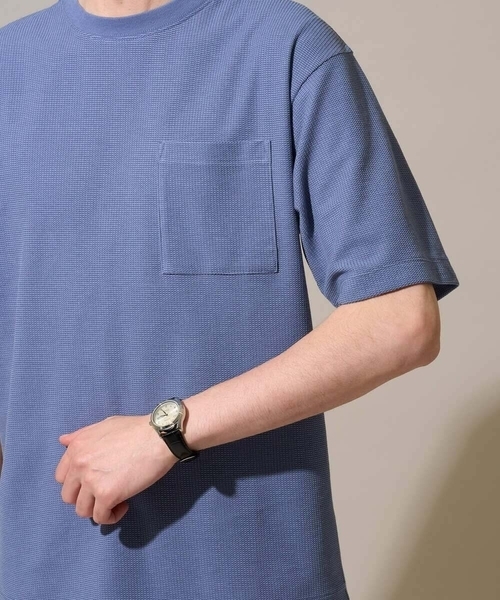 a.v.v(アーヴェヴェ)の「\ジャケットインにもおすすめ!/ハニカムジャカードクルーネックカットソー【接触冷感/遮熱洗濯機で洗える/イージーケア/毛玉になりにくい】(Tシャツ/カットソー・メンズ・ライトグレー/ブルー/オレンジ・50/48/46)」の20枚目の写真
