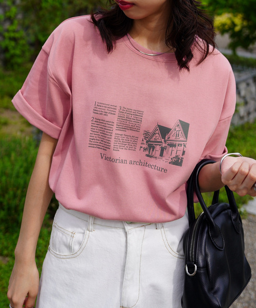 Chillfar(チルファー)の「Chillfar デザインモチーフボックスロゴTEEシャツ(Tシャツ/カットソー・レディース・ネイビー系1/ブルー/ピンク/レッド/レッド系/ピンク系・FREE)」の5枚目の写真