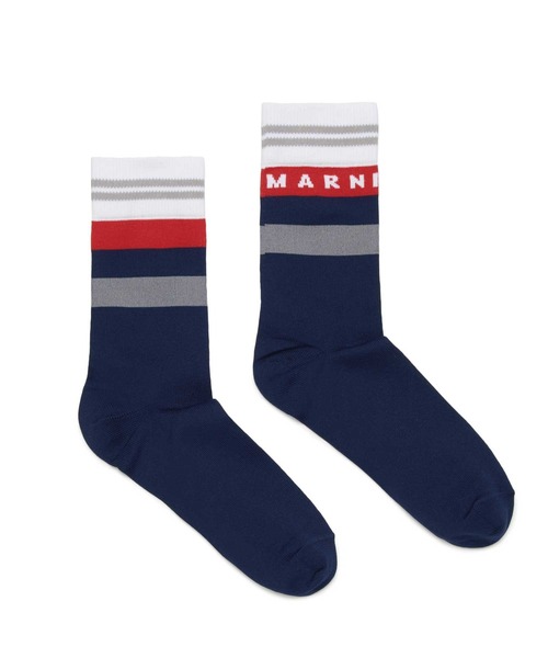 MARNI(マルニ)の「MARNI(マルニ)Kids & Junior ラインロゴソックス(ソックス/靴下・キッズ・ライトパープル/ネイビー・Ⅰ/Ⅱ/Ⅲ/Ⅳ)」の2枚目の写真