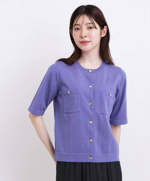 grove(グローブ)の「【ひんやり・UV・洗濯機◎】上品コットン混カーディガン(カーディガン/ボレロ・レディース・ブラック/オフホワイト/ブラウン系その他/パープル系4・02/03)」の22枚目の写真