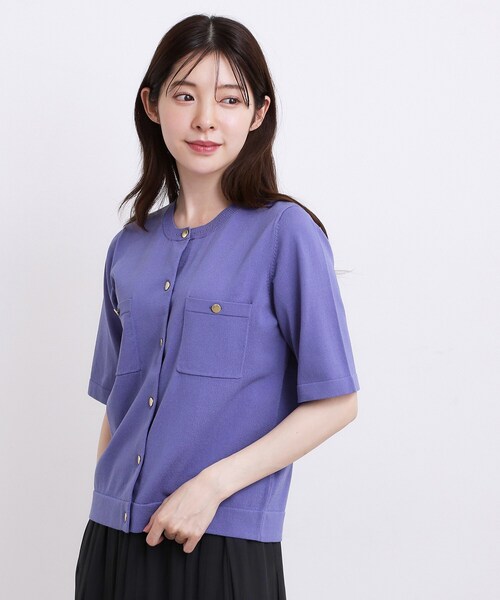 grove(グローブ)の「【ひんやり・UV・洗濯機◎】上品コットン混カーディガン(カーディガン/ボレロ・レディース・ブラック/オフホワイト/ブラウン系その他/パープル系4・02/03)」の21枚目の写真