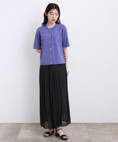 grove(グローブ)の「【ひんやり・UV・洗濯機◎】上品コットン混カーディガン(カーディガン/ボレロ・レディース・ブラック/オフホワイト/ブラウン系その他/パープル系4・02/03)」の20枚目の写真