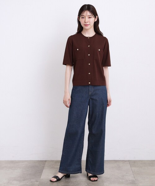 grove(グローブ)の「【ひんやり・UV・洗濯機◎】上品コットン混カーディガン(カーディガン/ボレロ・レディース・ブラック/オフホワイト/ブラウン系その他/パープル系4・02/03)」の17枚目の写真