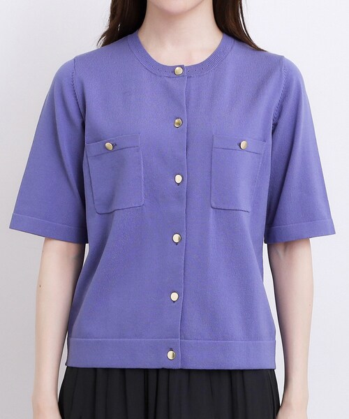 grove(グローブ)の「【ひんやり・UV・洗濯機◎】上品コットン混カーディガン(カーディガン/ボレロ・レディース・ブラック/オフホワイト/ブラウン系その他/パープル系4・02/03)」の14枚目の写真