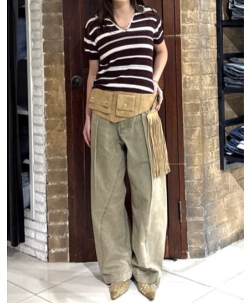 MOUSSY(マウジー)の「CROCHET LIKE POLO トップス(ポロシャツ・レディース・ブラック/ブルー系その他3・FREE)」の19枚目の写真