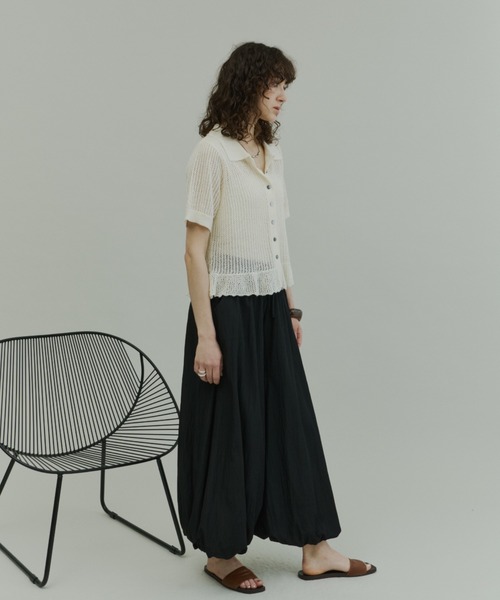 Plumel(プルメル)の「Open-Knit Cropped Knit Cardigan / 透かし編みハーフニットカーディガン(カーディガン/ボレロ・レディース・ブラウン/チャコールグレー/アイボリー・MEDIUM)」の17枚目の写真