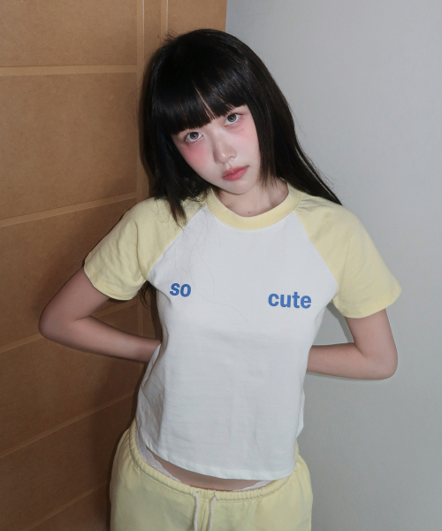 KIKOZY(キコジ)の「ソーキュートラグランTシャツイエロー(Tシャツ/カットソー・レディース・イエロー・FREE)」の2枚目の写真