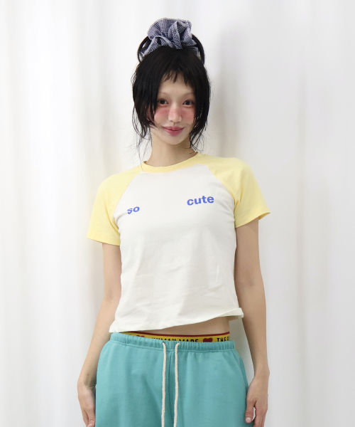 KIKOZY(キコジ)の「ソーキュートラグランTシャツイエロー(Tシャツ/カットソー・レディース・イエロー・FREE)」の8枚目の写真