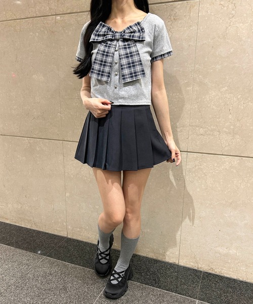 PHILLY(フィリー)の「マイクロミニプリーツスカート(スカート・レディース・グレー/ブラック・FREE)」の7枚目の写真
