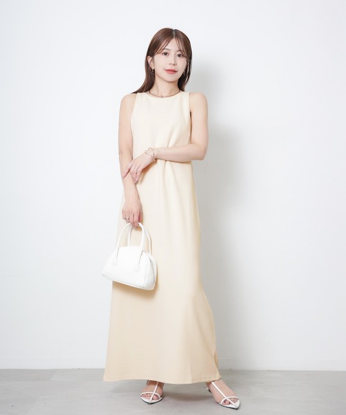 Riberry(リベリー)の「マットポンチアメスリワンピース(ワンピース・レディース・ブラック/ベージュ/ブラウン/ホワイト系・FREE)」の13枚目の写真