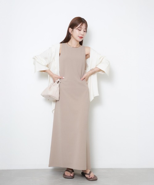 Riberry(リベリー)の「マットポンチアメスリワンピース(ワンピース・レディース・ブラック/ベージュ/ブラウン/ホワイト系・FREE)」の21枚目の写真