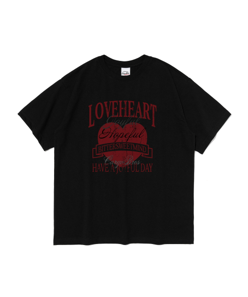 CARGOBROS FOR WOMAN(カーゴブロスフォーウィメン)の「ヴィンテージラブハートクラック半袖Tシャツ(ブラック)(Tシャツ/カットソー・レディース・その他・SMALL/MEDIUM/LARGE/X-LARGE/2XL)」の1枚目の写真