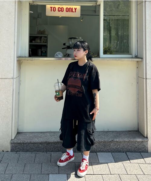 CARGOBROS FOR WOMAN(カーゴブロスフォーウィメン)の「ヴィンテージラブハートクラック半袖Tシャツ(ブラック)(Tシャツ/カットソー・レディース・その他・SMALL/MEDIUM/LARGE/X-LARGE/2XL)」の10枚目の写真