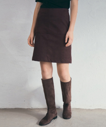 Punch Fake Suede Midi Skirt_Brown(O25-SK19)