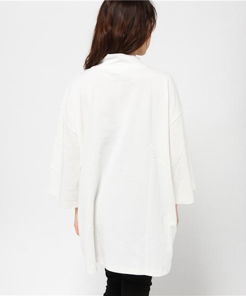 MOUSSY（マウジー）の「HIGH-NECKED COLLER BIG TSJ（Tシャツ/カットソー・レディース・ブラック/オレンジ系その他/ホワイト・FREE）」の6枚目の写真