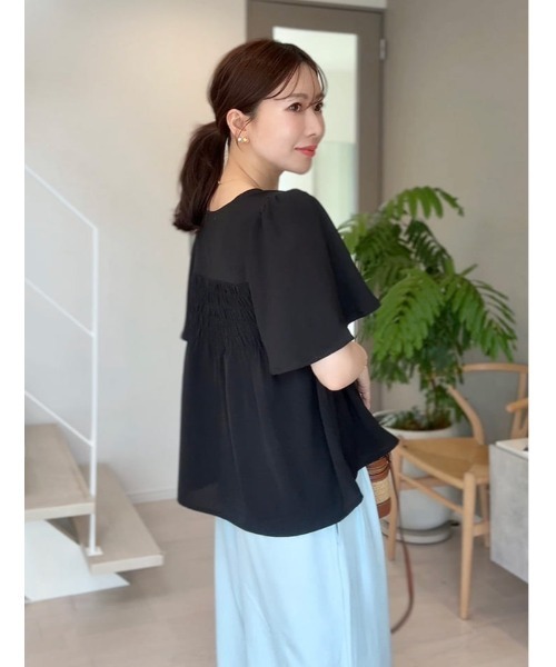 fifth(フィフス)の「【shieセレクト】シアーシャーリングVネックブラウス(シャツ/ブラウス・レディース・ホワイト/ブラック・M)」の13枚目の写真