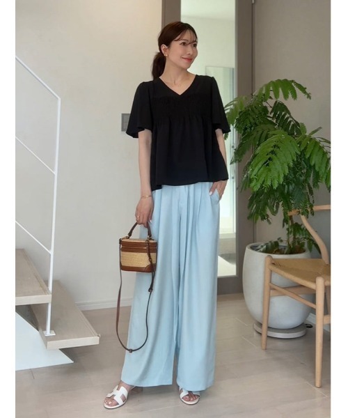 fifth(フィフス)の「【shieセレクト】シアーシャーリングVネックブラウス(シャツ/ブラウス・レディース・ホワイト/ブラック・M)」の15枚目の写真