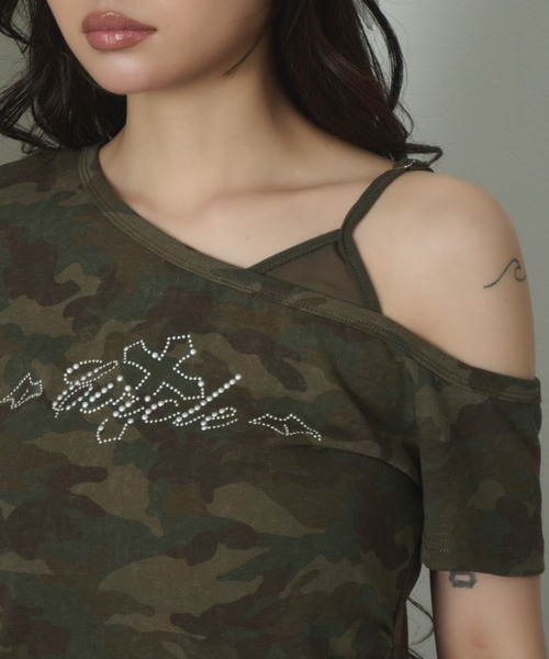 dispark(ディスパーク)の「DISPARK/【26年春夏新作】オフショルカモフラスタッズT(Tシャツ/カットソー・レディース・その他1・FREE)」の3枚目の写真