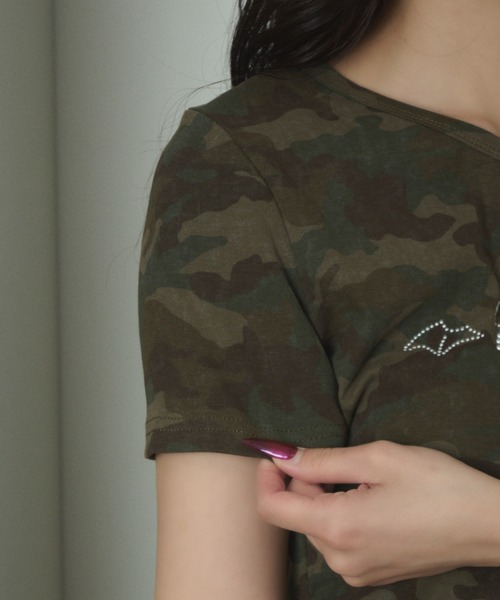 dispark(ディスパーク)の「DISPARK/【26年春夏新作】オフショルカモフラスタッズT(Tシャツ/カットソー・レディース・その他1・FREE)」の4枚目の写真