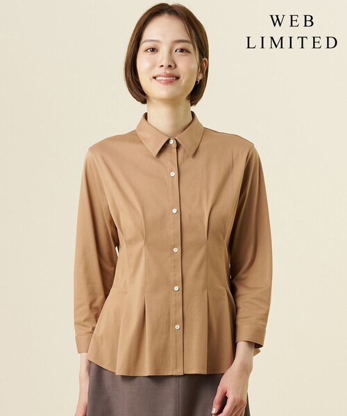J.PRESS Ladies(J.プレス レディス)の「【WEB限定】シャツジャージー カットソー(Tシャツ/カットソー・レディース・黄土色系/オールドローズ系/スカイブルー系・SMALL)」の2枚目の写真