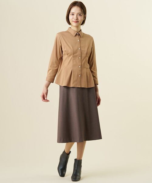 J.PRESS Ladies(J.プレス レディス)の「【WEB限定】シャツジャージー カットソー(Tシャツ/カットソー・レディース・黄土色系/オールドローズ系/スカイブルー系・SMALL)」の8枚目の写真