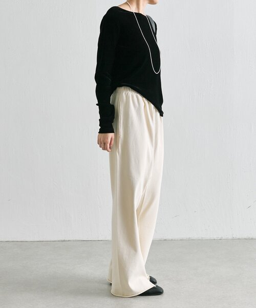 ear PAPILLONNER(イアパピヨネ)の「ラフスウェットパンツ【SUM1 STYLE×MONT KEMMEL】(その他パンツ・レディース・ブラック/アイボリー・FREE)」の13枚目の写真