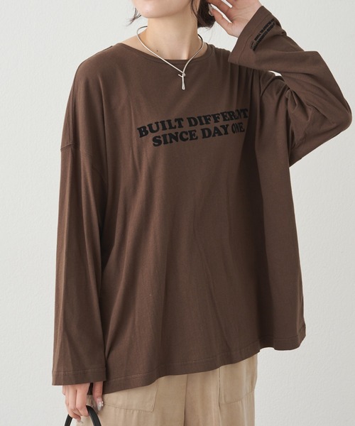 PUAL CE CIN(ピュアルセシン)の「【F&B】オーガニックコットンシアーガーゼカットソー(Tシャツ/カットソー・レディース・ブラウン/チャコールグレー/オフホワイト・FREE)」の3枚目の写真