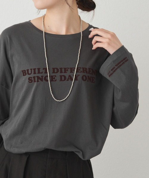 PUAL CE CIN(ピュアルセシン)の「【F&B】オーガニックコットンシアーガーゼカットソー(Tシャツ/カットソー・レディース・ブラウン/チャコールグレー/オフホワイト・FREE)」の2枚目の写真